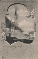 Litho AK Altenberg Erzgebirge Kirche Hotel Geising Rehefeld Zinnwald Schellerhau Oberbärenburg Bärenfels Holzhau Moldau - Altenberg