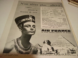 ANCIENNE PUBLICITE AIR FRANCE  EN EGYPTE  1962 - Pubblicità