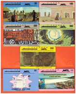 URUGUAY: 1993 - 95 TM-17-22 & 27  (Brown Back) "7 Cards" Used - Uruguay
