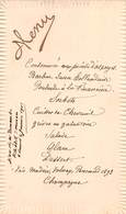 07702 "MENU FRANCESE 1901- SCRITTA IN RILIEVO E ORO - FIRMATO" ORIGINALE - Menus