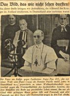 Papst Pius XII Gegen Faschismus /Druck,entnommen Aus Zeitschrift / 1946 - Paketten