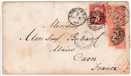 Lettre Londres 1862 London Bertrand Maire De Caen Calvados Angleterre England Victoria - Storia Postale