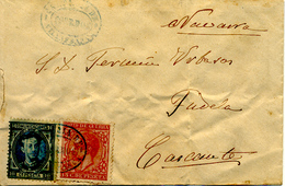 Carteria Particular Sobre Carta De Villafranca A Cascánte (Navarra) 1877, Rara Edifil 175-188 - Covers & Documents