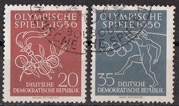 Germania Democratica 1956 Sc. 307-308 Olimpiadi Melbourne Giavelotto Torcia Alloro Anelli DDR Used - Estate 1956: Melbourne