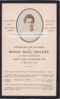 Photo MARIE DUBARLE ép. HENRY CHANZY, Soeur Robert Dubarle. 1903, Faire Part Décès - Todesanzeige