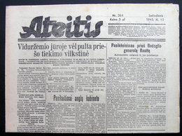 1943.11.13 Lithuania WW II/ Newspaper/ Ateitis No. 264 - Altri & Non Classificati