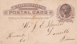 Etats Unis Entier Postal De ROCKDALE Texas 24/12/1888 Pour  Danville Indiana - ...-1900