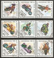 Mongolia 1981 Mi# 1358-1366 Used - Racing Motorcycles - Motorbikes