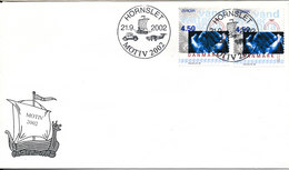 Denmark Cover With Special Postmark Motiv 2002 Hornslet 21-9-2002 With Complete Set EUROPA CEPT Stamps WATER 2001 - Briefe U. Dokumente