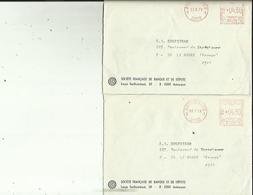 2  Enveloppes De Sté  Française De Depot A ANVERS   Adressé A  S A  SOGESTRAM Au HAVRE 76 Le 22-6 Et 6-7 73 - Banca & Assicurazione