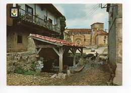 Delcampe - Espagne: Santillana Del Mar, Santander, Calle Del Rio, Al Fondo La Colegiata, Lavoir, Vaches (18-1336) - Cantabria (Santander)
