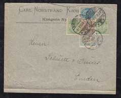 Dänemark Denmark 1900 Cover Stationery Square Cut KOPENHAVN To EMDEN Germany - Storia Postale