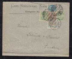 Dänemark Denmark 1900 Cover Stationery Square Cut KOPENHAVN To EMDEN Germany - Brieven En Documenten