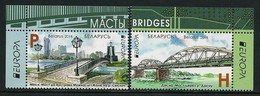 BIELORRUSIA/ BELARÚS/ WEISSRUSSLAND -EUROPA 2018 - "PUENTES.- BRIDGES - BRÜCKEN - PONTS".- SERIE  ESQUINA De HOJA - 2018