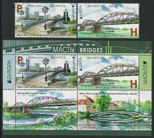 BIELORRUSIA/ BELARÚS/ WEISSRUSSLAND -EUROPA 2018 - "PUENTES.- BRIDGES - BRÜCKEN - PONTS".-HOJITA BLOQUE + SERIE N - 2018