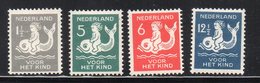 OLANDA NEDERLAND 1929 - BIMBO SUL DELFINO  -  SERIE COMPLETA CON LINGUELLA - MH* - Neufs