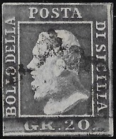 ITALIE Sicile N°23 Obl,  20 Grana TTB Signé Scholl - Sicilia