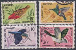 Comores N° 41 / 44 O Oiseaux, La Série Des 4 Valeurs Oblitérationss Légères à Belles Sinon TB - Gebraucht