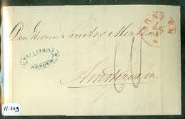 HANDGESCHREVEN BRIEF Uit 1851 Gelopen Van ARNHEM Naar AMSTERDAM * STEMPEL ZONDER JAARTAL  (11.109) - ...-1852 Vorläufer