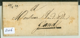 HANDGESCHREVEN BRIEF Uit 1839 Gelopen Van ANVERS Aan De Heer VanDeVelde Te GAND BELGIQUE (11.116) - 1830-1849 (Independent Belgium)