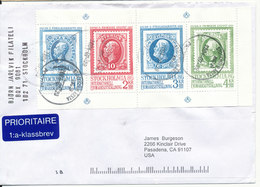 Sweden Cover Sent To USA 29-7-2004 Franked With Stockholmia 86 Minisheet - Covers & Documents