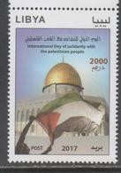 LIBYA, 2017, MNH, INTERNATIONAL DAY OF SOLIDARITY WITH THE PALESTINIAN PEOPLE, FLAGS, 1v - Stamps