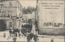 CPA 4 Orgelet Jura Le 14 Juillet La Fanfare Et Les Pompiers Se Rendant à La Revue Cliché Tournier P Martel Lyon - Orgelet