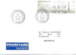 2001. France - Moldova(Paris), By Prioritaire Post - Brieven En Documenten