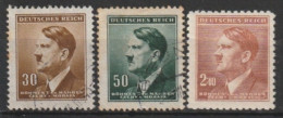 MiNr. 90, 92,100 Deutschland Besetzungsausgaben II. Weltkrieg Böhmen Und Mähren 1942, 1./22. Juli. Freimarken: Adolf - Unused Stamps