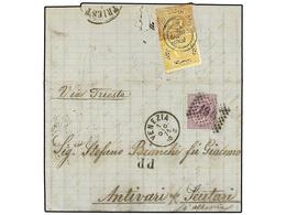 2 ALBANIA. 1871. Incoming Letter From VENICE To SCUTARI, Franked With <B>60c. </B>lilac (1863-65 Issue) Tied By <B>DOTTE - Altri & Non Classificati