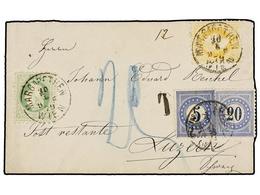 17 AUSTRIA. 1879. WIEN To LUZERN (Switzerland). Envelope Franked With <B>2 Kr.</B> Yellow And <B>3 Kr.</B> Green, Taxed  - Sonstige & Ohne Zuordnung