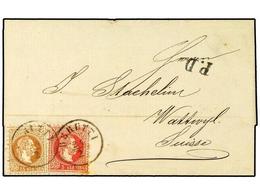 21 LEVANTE: CORREO AUSTRIACO. 1874. Cover From BEYROUTH, SYRIA To SWITZERLAND, Bearing <B>5 S.</B> Red And <B>15 S.</B>  - Other & Unclassified