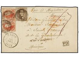 36 BELGICA. Of.6, 8 (2). 1860. RANCE To SAINT FRANÇOIS (Guadeloupe Islands). Entire Letter Franked With <B>10 Cts.</B> B - Altri & Non Classificati