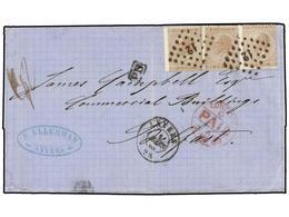 65 BELGICA. Of.19 (3). 1868. ANVERS To BELFAST (North Ireland). Entire Letter Franked With Three <B>30 Cts.</B> Brown St - Altri & Non Classificati