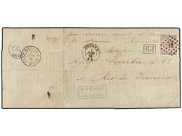 75 BELGICA. Of.21. 1871. ANVERS To RIO DE JANEIRO. Folded Letter Franked With <B>1 Fr.</B> Lilac Stamp Sent Via Belgian  - Andere & Zonder Classificatie