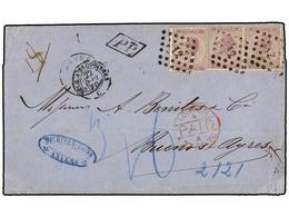 79 BELGICA. Of.21 (3). 1870. ANVERS To BUENOS AIRES (Argentina). Entire Letter Franked With Three <B>1 Fr.</B> Lilac Sta - Autres & Non Classés