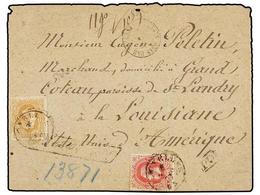 111 BELGICA. Of.33, 34. (1875?). BRUXELLES To LOUISIANE (U.S.A.). Envelope (part Of Back Missing) Franked With <B>30 Cts - Andere & Zonder Classificatie