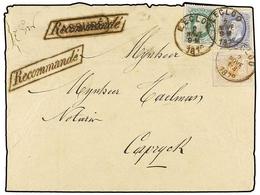 117 BELGICA. Of.28, 30, 31. 1879. EECLOO To CAPRYCK. Envelope Franked With <B>5 Cts.</B> Orange, <B>10 Cts.</B> Green An - Autres & Non Classés