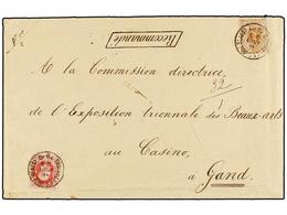 118 BELGICA. Of.28, 34. 1880. BRUXELLES To GAND. Envelope Franked With <B>5 Cts.</B> Ocre And <B>40 Cts.</B> Rose. <B>RE - Other & Unclassified