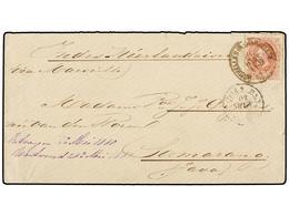 127 BELGICA. Of.34. 1880. BRUXELLES To SAMARANG (Java). Envelope Franked With <B>40 Cts.</B> Rose Stamp. Arrival Cds. On - Other & Unclassified