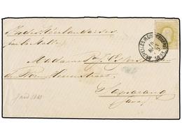 128 BELGICA. Of.32. 1883. BRUXELLES To SAMARANG (Java). Envelope Franked With <B>25 Cts.</B> Olive Stamp. Arrival Cds. O - Andere & Zonder Classificatie