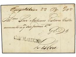 132 BRASIL. 1822 (1-V). PERNAMBUCO A LISBOA. Carta Completa Con Texto, Marca <B>CORº. MARITIMO</B> En Negro Estampada A  - Autres & Non Classés