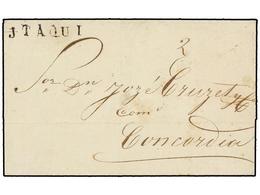 134 BRASIL. 1856 (30 Sept.). ITAQUI (Brasil) A CONCORDIA (Argentina). Marca <B>ITAQUI</B> En Negro Y Tasa De <B>2 Reales - Other & Unclassified