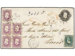 142 BRASIL. Sc.69 (5), 72. 1881 (Sept. 5). RIO DE JANEIRO To PARIS. <B>200 Reis</B> Postal Stationary Envelope Uprate Wi - Andere & Zonder Classificatie