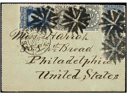 145 BRASIL. Sc.70, 82, 87 (2). 1884 (June 22). SAO PAULO To USA. <B>100 Reis</B> Postal Stationary Envelope Uprated With - Sonstige & Ohne Zuordnung