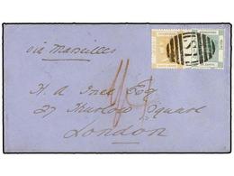 162 CHINA. Sg.11, 14. 1870. SHANGHAI To LONDON. Envelope Franked With Hong Kong <B>8 Cents.</B> Yellow And <B>24 Cents.< - Autres & Non Classés