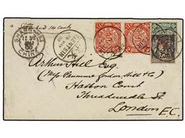 166 CHINA. 1900. TIENTSIN To LONDON. Envelope Franked With Chinese <B>2 Cts.</B> Red (2) And <B>10 Cts.</B> Green Mixed  - Autres & Non Classés