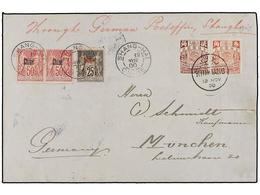 168 CHINA. 1900. KIUKIANG To GERMANY. Envelope Franked With French <B>25 Cts.</B> And Two<B> 50 Cts.</B> Stamps Cancelle - Autres & Non Classés