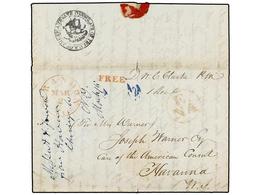 183 CUBA. 1842 (2 Marzo). BRANDON (Usa) A HABANA. Circulada Vía El Consul US En La Habana. Marca De Entrada <B>E/NA</B>  - Autres & Non Classés