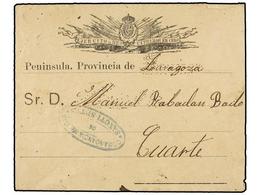 192 CUBA. 1897. SANCTI SPIRITUS A ZARAGOZA. Sobre Ilustrado <B>EJÉRCITO DE ULTRAMAR EN CUBA,</B> Marca Ovalado <B>COMAND - Sonstige & Ohne Zuordnung